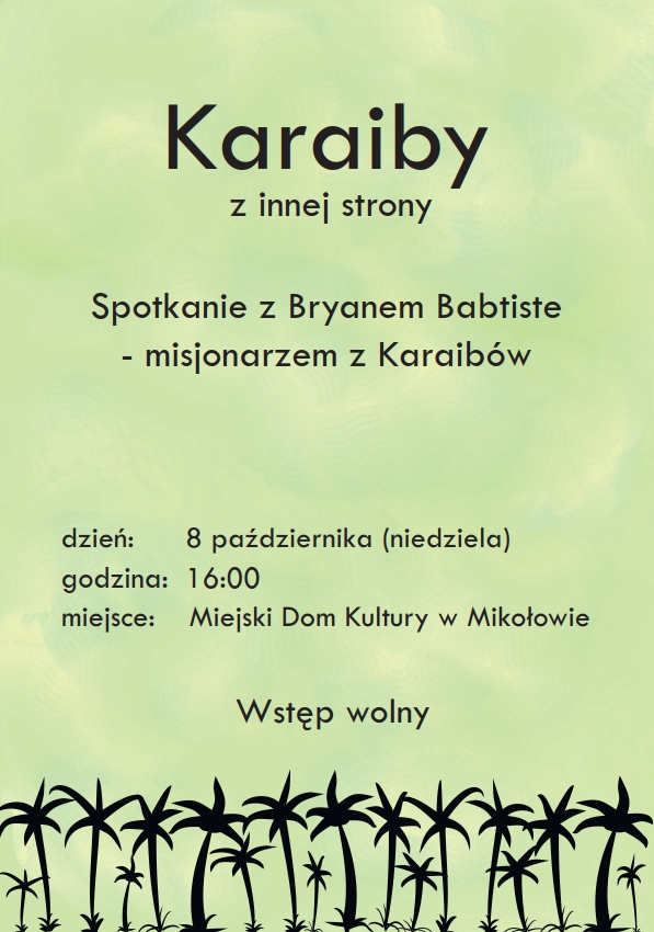 Ulotka misjonarz Karaiby